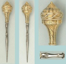Antique Gilded Silver Stiletto / Awl * French Hallmark * Circa 1870