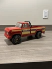 Vintage Tonka Red Pressed Steel Pick Up Truck With Black Plastic Roll Bars