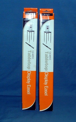 (2) BLACK TABLETOP DISPLAY EASELS 13" - QUARTET MODEL 283 - MIB