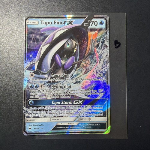 Pokemon Tapu Fini GX 39/147 Burning Shadows Ultra Rare Holo NM B