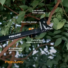 Fiskars 54 in. Reach Stik Tree Pruner Steel Cutting Rotate Bypass Blade Design