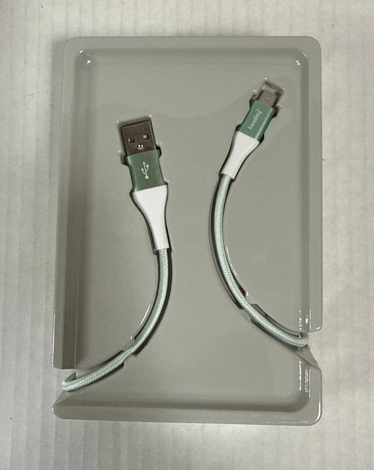 Кабель плетеный Heyday Micro USB - USB-A - 6 футов, как новый/белый - Изображение 2 из 4