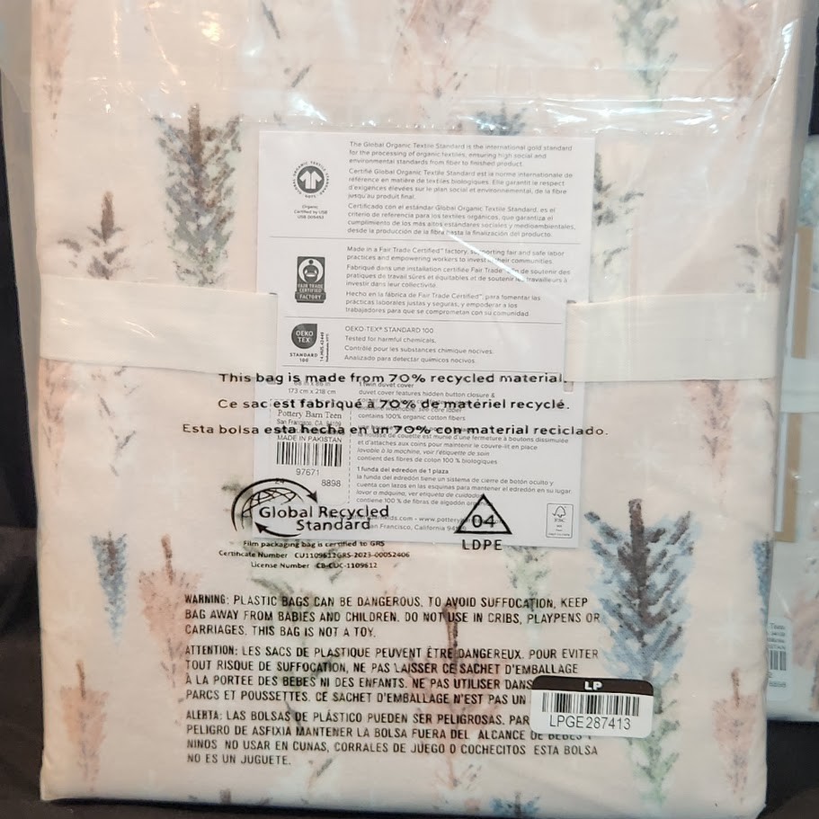 Pottery Barn Teen WINTER WONDERLAND Set Twin Duvet Cover and Standard Sham NIP