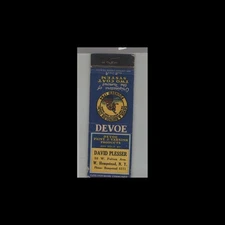 Matchbook Cover - Devoe Paint David Plesser W. Hempstead NY