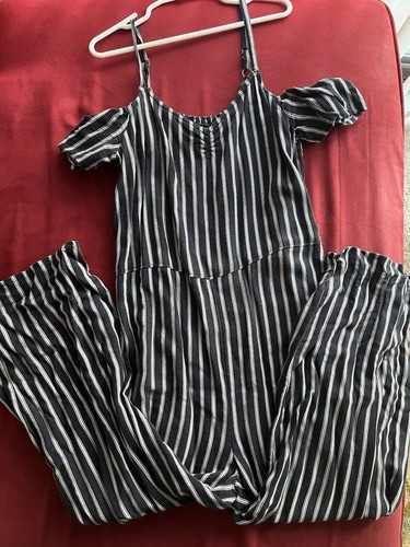 Abercrombie Kids- Girls Size 9-10, Dark Blue And White Striped Jumpsuit-CUTE!! - Picture 8 of 8