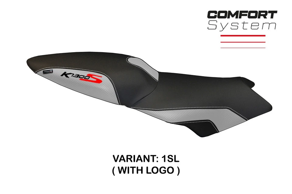 Cubierta de asiento BMW K1300S 2009-2012 2013 2014 2015 2016 Tappezzeria Comfort plateada Foto 3 de 4