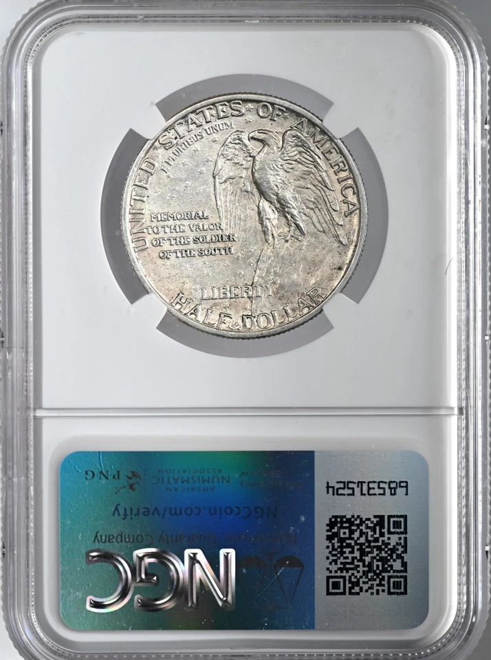 1925  50C STONE MOUNTAIN HALF DOLLAR NGC AU DETAILS HARSHLY CLEANED #6877264-036 - Image 4 of 4