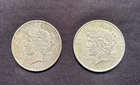 Lot Of 2 Silver Peace Dollars