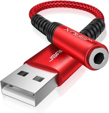 JSAUX USB A auf 3.5mm Klinke Aux Adapter, USB...