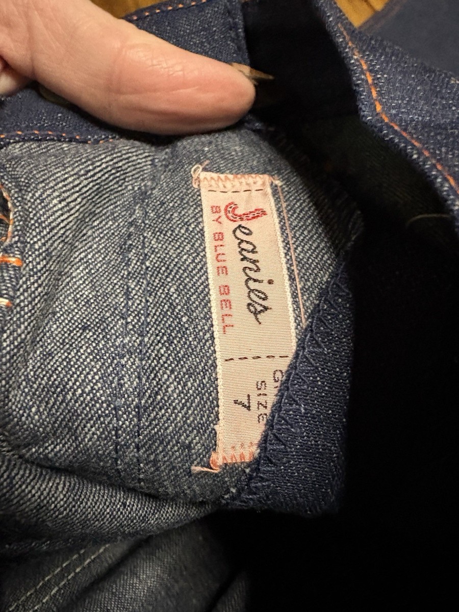 VTG NOS 60s BLUE BELL Girls Denim Sanforized Side Zip Jeanies Sz 7