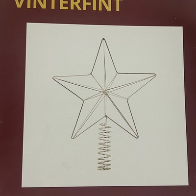 New IKEA Vinterfint Christmas Tree Topper Star 9 ¾'' Silver Color 805.575.18