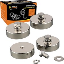 Strong Neodymium Round Magnet with Dia.1.26" M6 Female Thread, Silver