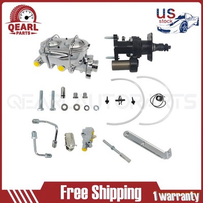 Chrome Hydraulic Hydrobooster Master Kit Universal Disc/Disc Power Brake Booster