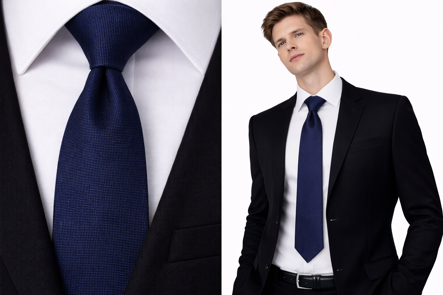 Plain Men's Ties Navy Blue Micro Grid Design 8.5CM Formal Office Silk Gift UK