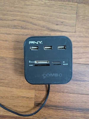 PNY Combo Multi Card Reader USB Hub MS/MS PRO DUO SD/MMC MicroSD M2