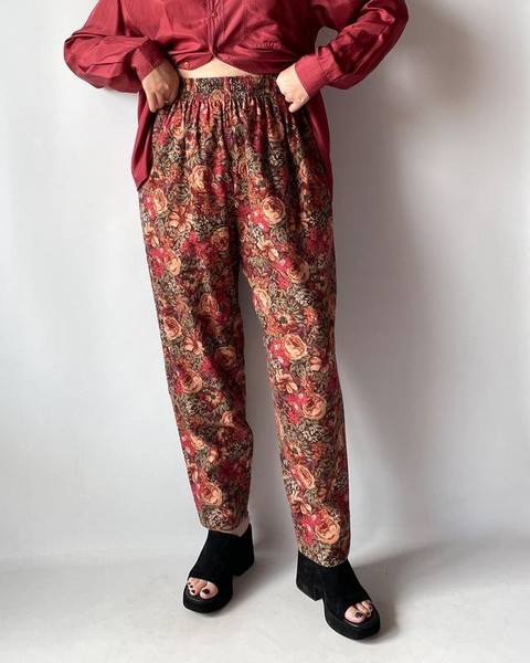 Women Laura Ashley Trousers Multicolor Cotton 40 /