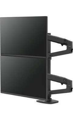Ergotron   LX Vertical Stacking Dual Monitor Arm, VESA Desk Mount  Matte Black