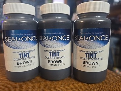 Seal-Once Semi-Transparent Wood Color Tint Brown 4oz New Lot Of 3
