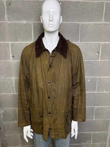 Barbour Classic Beaufort Waxed Jacket Olive Brown Made in England (XL) image 2