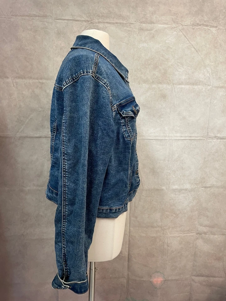 Chaqueta de mezclilla para mujer Wax Jeans azul talla 2XL Foto 4 de 4