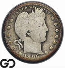 1896-O Barber Quarter, Scarce New Orleans Date