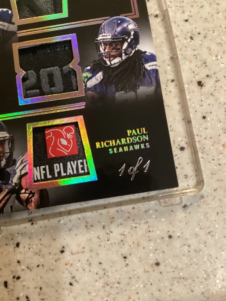 2014 Panini Limited Wilson, Sherman, Richardson Seahawks 1/1 Laundry Tags NM PW - Image 4 of 4