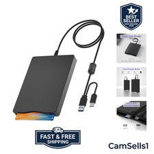 External Floppy Disk Drive, 3.5 Floppy Disk Reader  Plug and Play 3.5-inch E...