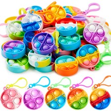 JOYIN 30 PCS Round Pop Fidget Kerings Mini Fidget Toys for Kids, Party Bag