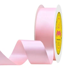 Double Face Lt.Pink Satin Ribbon 1-1/2 inch X 50 Yards for Gift Wrapping