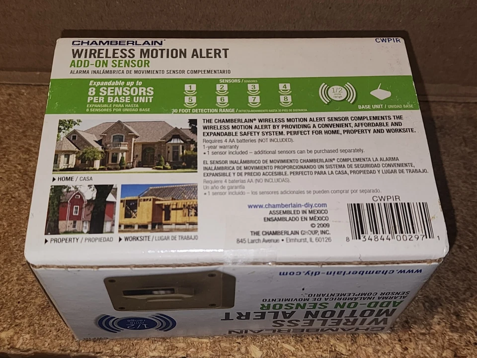 OEM CHAMBERLAIN INFRARED WIRELESS MOTION ALERT ADD-ON SENSOR CWPIR 1-SENSOR NEW - Image 4 of 4