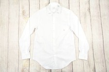 CALVIN KLEIN CK WHITE MEDIUM 32/33 SLIM REFINED COTTON BUTTON FRONT SHIRT DEFECT