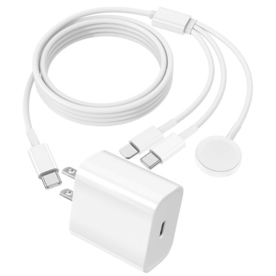 Magnetic Fast Charger For Apple Watch iPhone 3 in 1 Multi Charging Cord 20W Cube