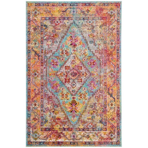 SAFAVIEH Crystal CRS507A Light Blue / Orange Rug - Picture 9 of 21