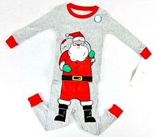 Christmas Pajama Set Size 18 Months or 24 Months Gray Red White Santa Carters
