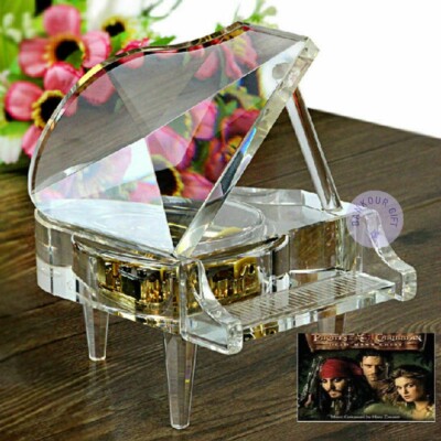 Transparent PIANO  MUSIC BOX :  PIRATE OF CARIBBEAN DAVY JONES