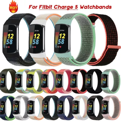 For Fitbit Charge 5 New Woven Sport Loop Band Wrist Strap Smart Watch Bracelet 