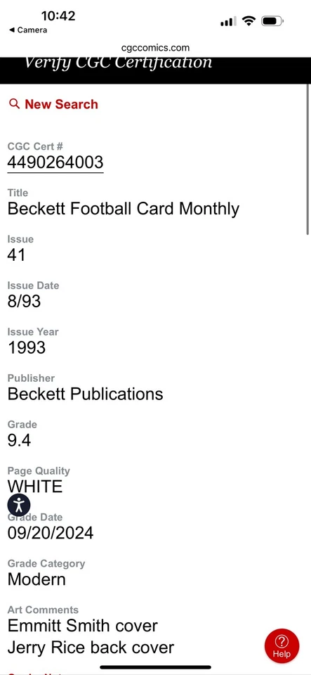 Dallas Cowboys Jugador Más Valioso Emmitt Smith 1/1 Ever Graduado, Rebanada de Historia de Dallas RARO Foto 4 de 4