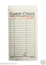 Guest Check 2-part carbonless 1 book 50 checks  