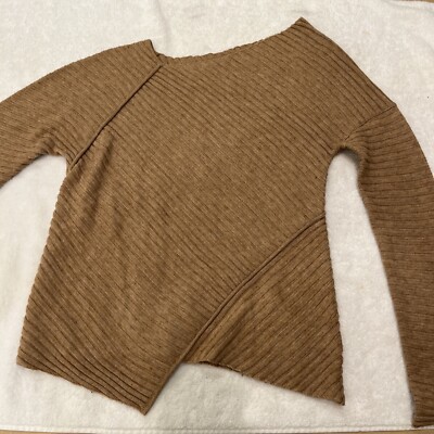 Free People Love Harmony Beige Ribbed Sweater Wool Women's