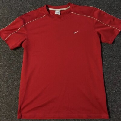 Vtg 90s Nike Shirt L Red Swoosh Olympics Basketball Athletic Team Jersey Sports
