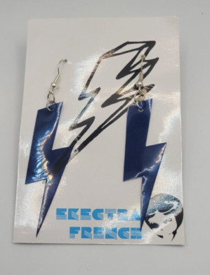 Elektrische blaue Blitz Ohrhänger ~ Retro ~ 80er ~ Bowie ~ Rave ~ Bowie SP