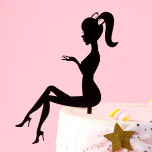 Acrylic Elegant High Heels Girl Lady Happy Birthday Cake Topper