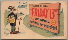 SHELL GAS ADVERTISING ANTIQUE POSTCARD