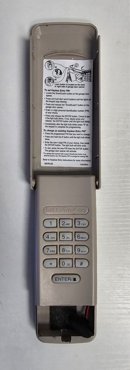 フミヤページ LiftMaster 877MAX Keyless Entry Keypad 315mh 390mhz BATTERY COVER