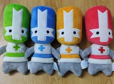 Set of 4 Castle Crashers red Orange Green blue Knight stuffed plush toy new 20cm