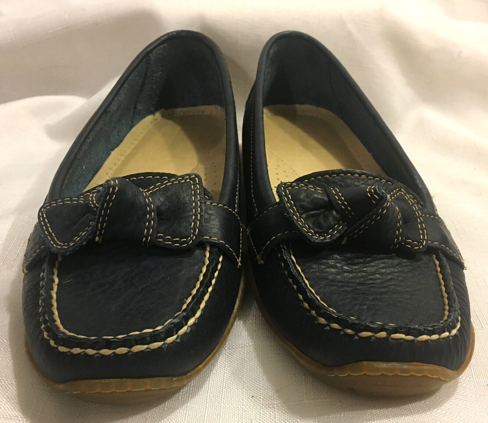 SAOLA Mocassini mocassini L L Bean in pelle blu navy scarpe da guida comode suola Vibram taglia 7 5