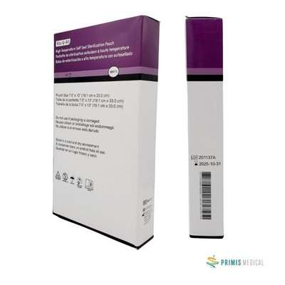 Steris 884713 Vis-U-All High Temp Sterilization Self Seal Size 7.5'' x 13'' Bx/200