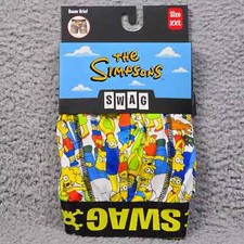 SWAG THE SIMPSONS Underwear Boxer Briefs MENS 2XL XXL 42-44 WHITE Cartoon NWT