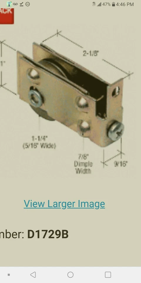 CRL 1-1/4" Steel Sliding Glass Door Roller with 7/16" lot of 10 fit viking - Image 3 of 3