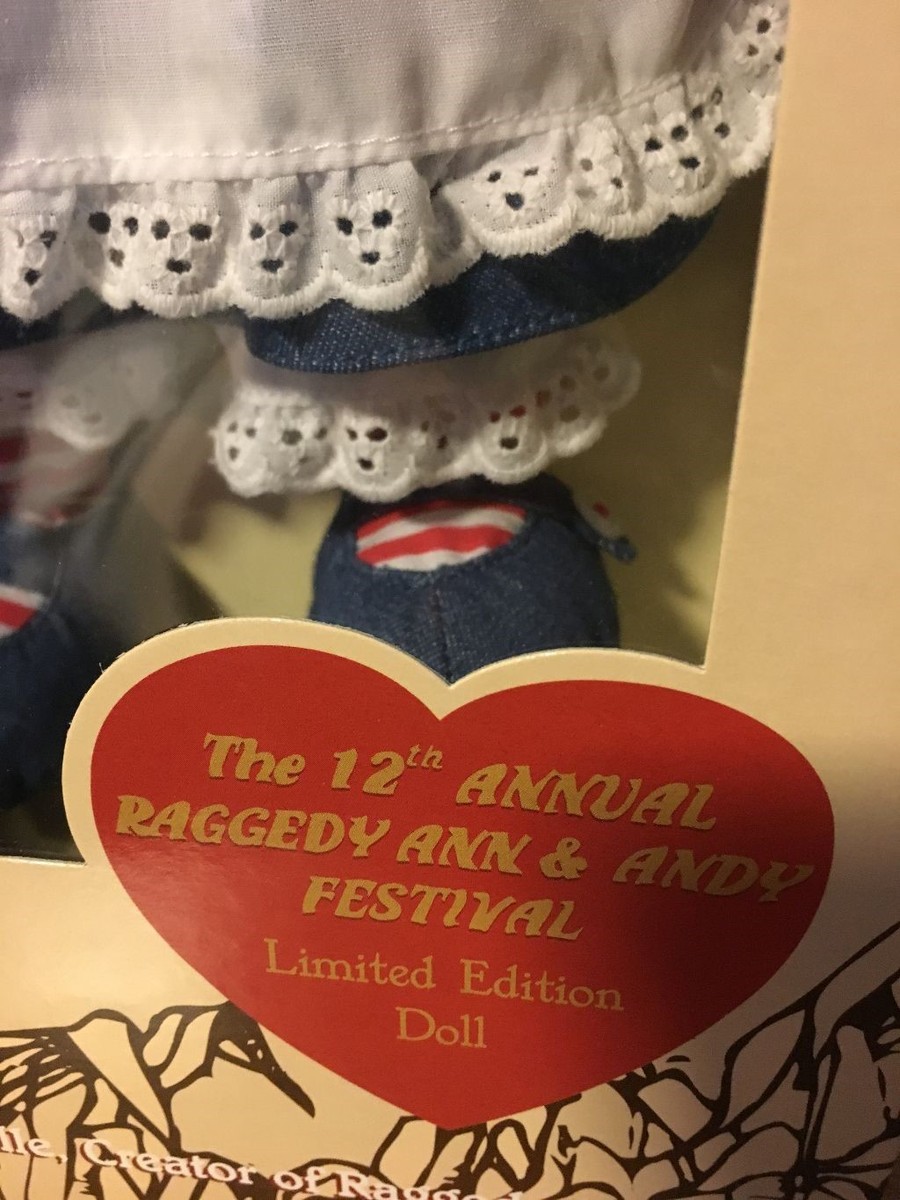 RAGGEDY ANN 12TH ANNUAL ARCOLA FESTIVAL LIMITED EDITION DOLL MIB